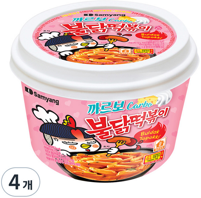 삼양 까르보 불닭떡볶이, 179g, 4개