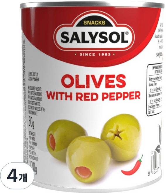 SALYSOL 薩里 橄欖紅辣椒, 120g, 4個