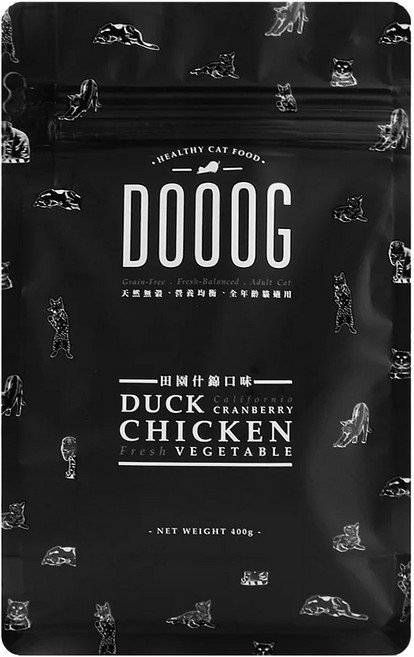 DOOOG 杜革 全貓無穀 田園什錦, 雞肉 + 鴨肉, 400g, 1包