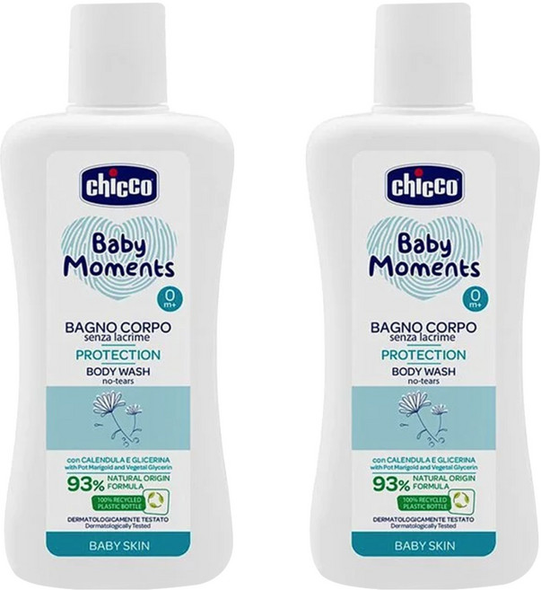 chicco 寶貝嬰兒植萃泡泡浴露 溫和不流淚配方, 200ml, 2瓶