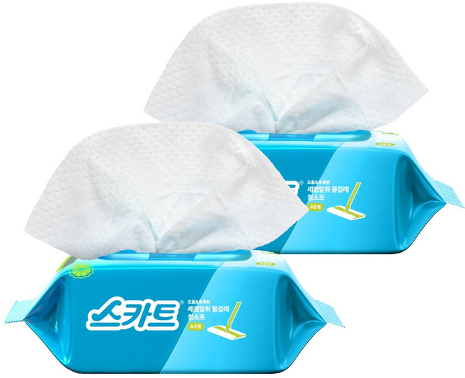 스카트 도톰&촉촉한 세정탈취 물걸레 청소포 베르가못향 25매, 2개