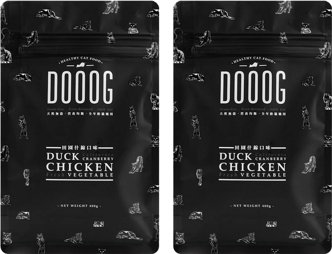 DOOOG 杜革 全貓無穀 田園什錦, 雞肉 + 鴨肉, 400g, 2包