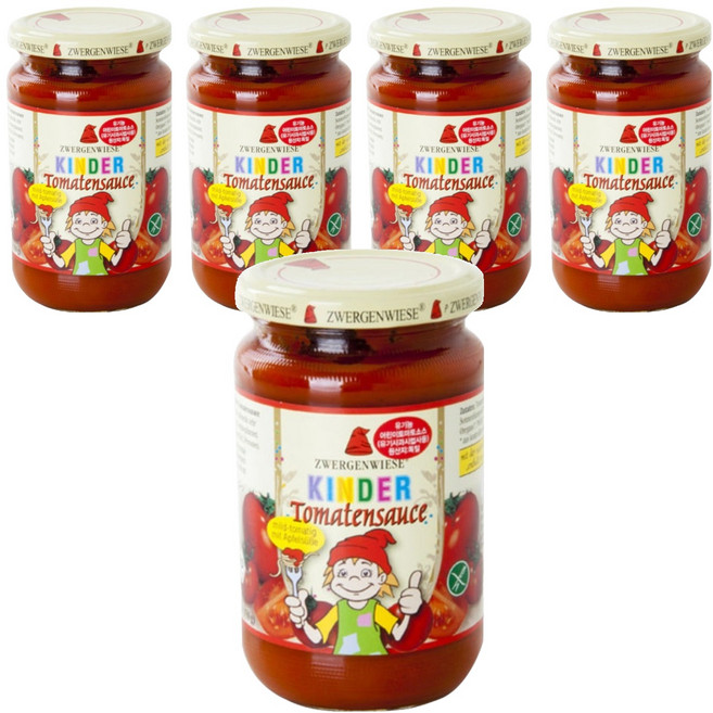 쯔베르겐비제 유기농 어린이 토마토소스, 340ml, 5개