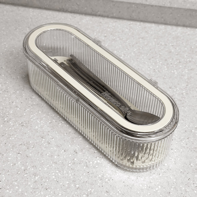 모나코올리브 클리어 테이블 수저함, 투명, 1개