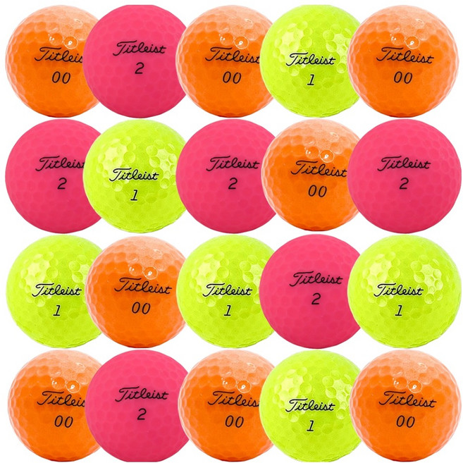 Titleist 高爾夫二手球 實惠型 2層 隨機出貨, 混合顏色, 20個, 1入