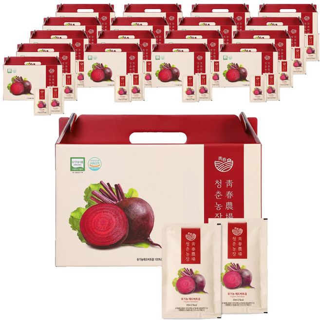 청춘농장 유기농 레드비트즙, 2.4L, 18박스