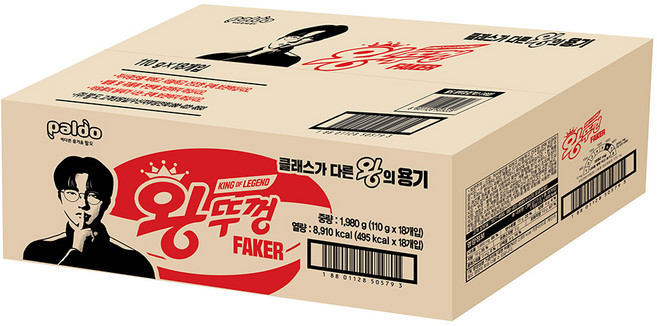 왕뚜껑 컵라면 110g, 18개