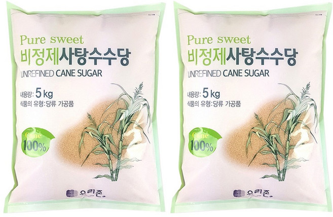 우리존 비정제 사탕수수당, 5kg, 2개
