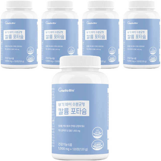 헬로바이오 부기 바이 수분균형 칼륨 포타슘, 5개, 120정