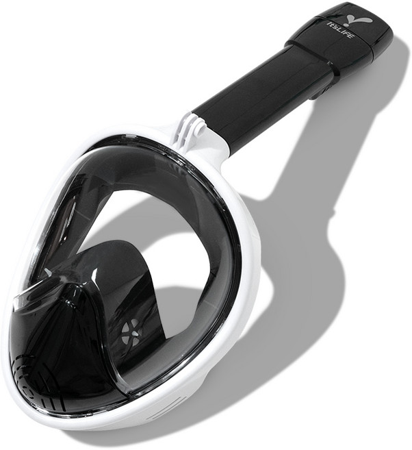 이츠라이프 풀페이스 스노쿨링 마스크 3세대, 화이트 + 블랙
