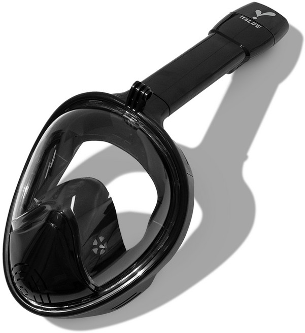 이츠라이프 풀페이스 스노쿨링 마스크 3세대 세트, 블랙