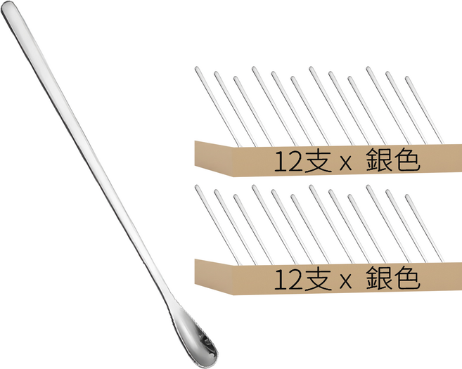 不鏽鋼攪拌勺 17.8cm, 銀色, 24支