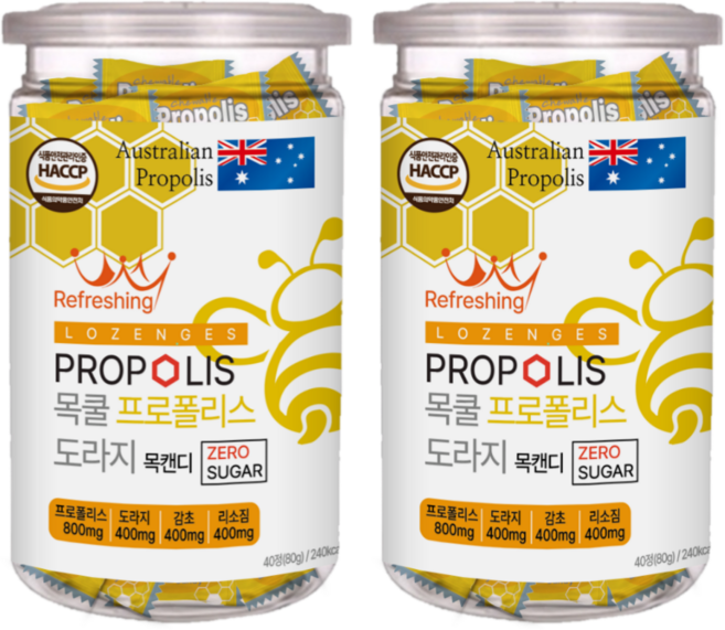 목쿨 프로폴리스 도라지 목캔디, 80g, 2개