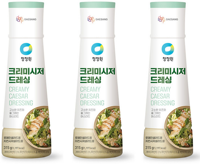 청정원 크리미시저 드레싱, 315g, 3개