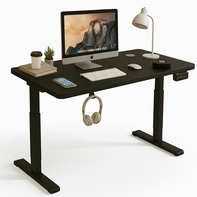 하비스페이스 전동 높이조절 모션 데스크, 블랙 + 블랙