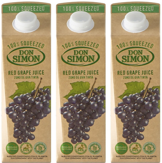 DON SIMON 壓榨紅葡萄汁, 1L, 3個