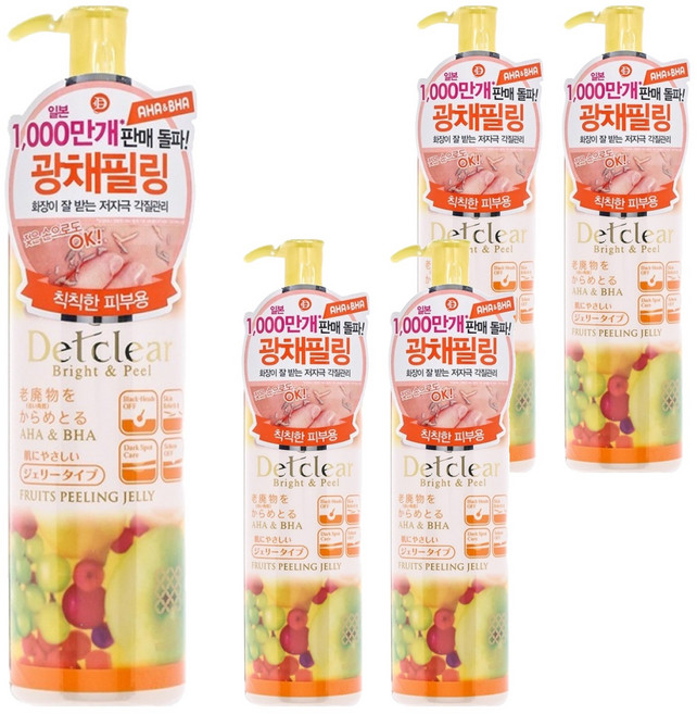 데트클리어 필링젤 믹스프룻, 180ml, 5개