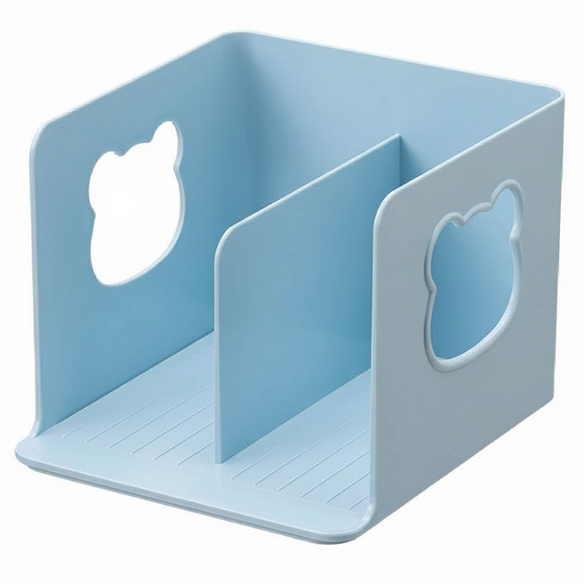 FAmILyLIFE 生活 可愛小熊雙槽兒童書架, 藍色, 1層