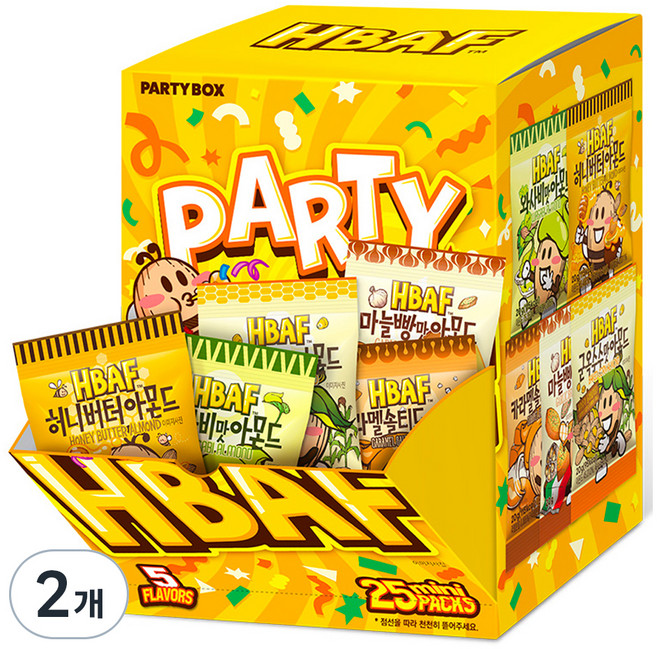 바프 미니 파티박스 옐로우 5종, 500g, 2개