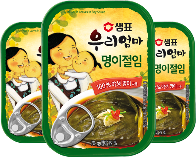 샘표 우리엄마 명이절임, 70g, 3개
