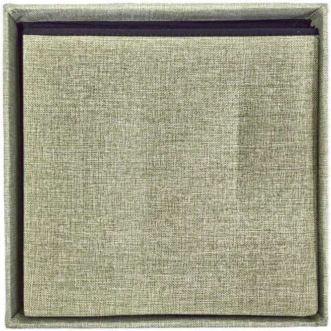 AWANA 簡約方形加厚麻布收納箱凳 38 x 38 x 38cm, 綠色, 1個
