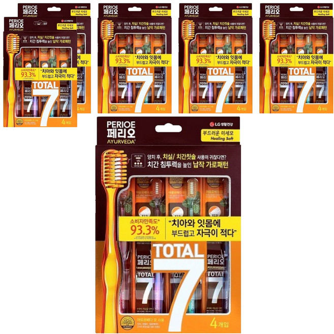 페리오 토탈7 메디컬허브 칫솔 힐링소프트, 4개입, 6개