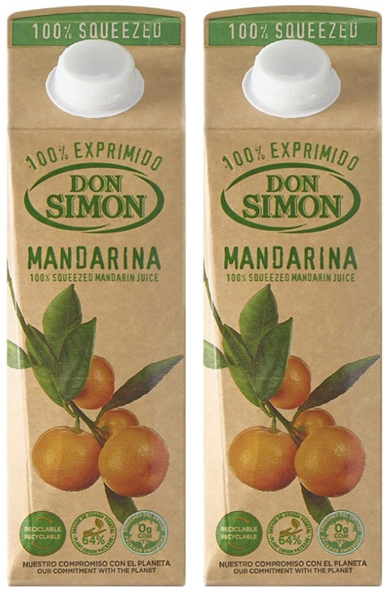 돈시몬 착즙 만다린 감귤 주스, 1L, 2개