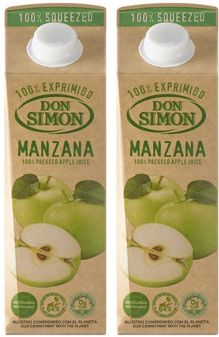 돈시몬 생과일 착즙 애플 주스, 1L, 2개
