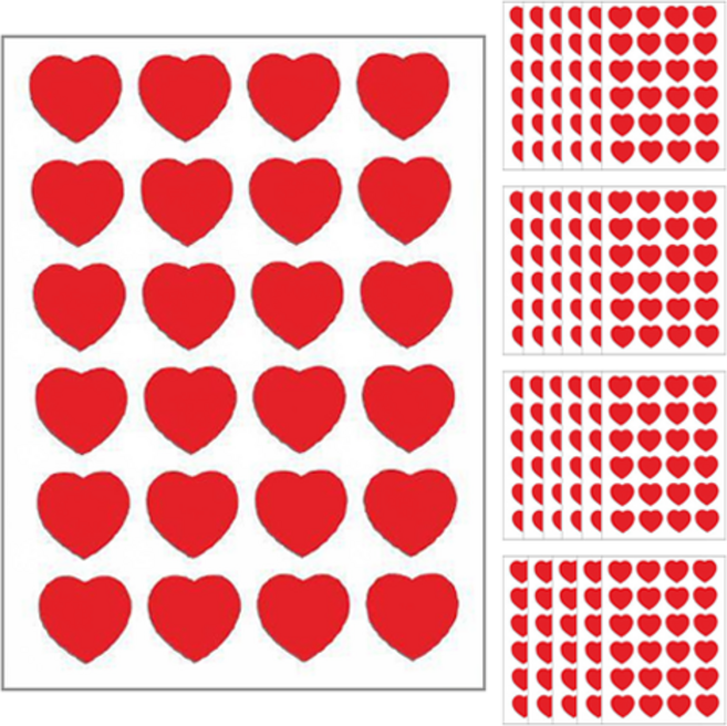 타이탄 다꾸 쁘띠 팬시 스티커 1.5cm, 레드 하트, 24개