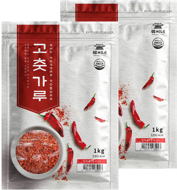 류씨네 중국산 고춧가루 김치용, 1kg, 2개