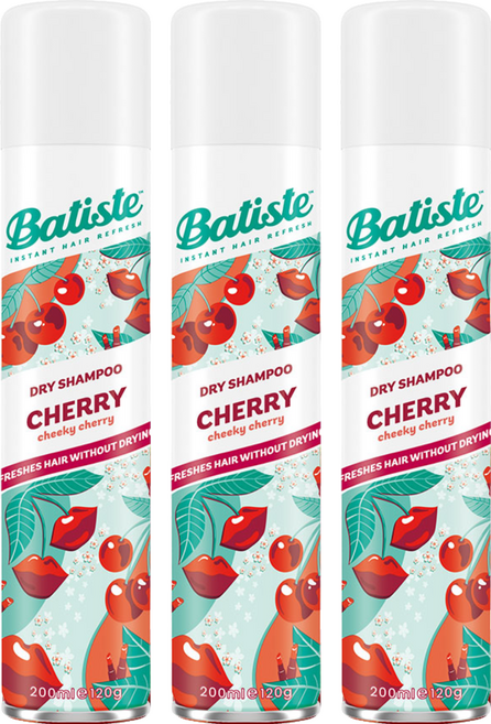 Batiste 芭緹絲 乾洗髮噴霧 香甜櫻桃, 200ml, 3瓶