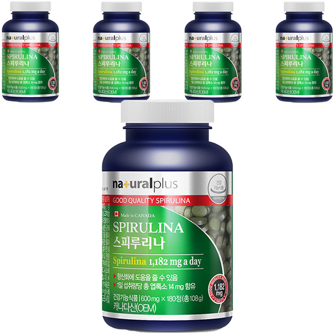 naturalplus 螺旋藻, 180錠, 5個