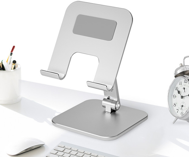 알파플랜 갤럭시탭 아이패드 휴대용 탁상용 태블릿 거치대, ATH01, 실버, 1개
