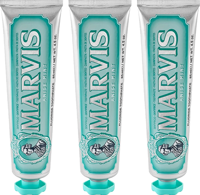 MARVIS 台灣公司貨 義大利頂級牙膏 茴香薄荷, 85ml, 3條