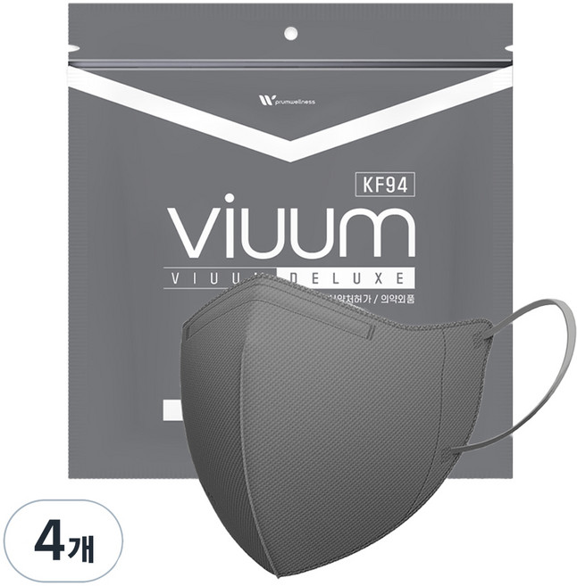 비움 보건용 마스크 중형 KF94, 25개입, 4개, 그레이