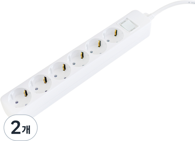 대산전자 일반 절전형 멀티탭 6구 16A 멀티콘셉트, 백색, 2개, 1.5m