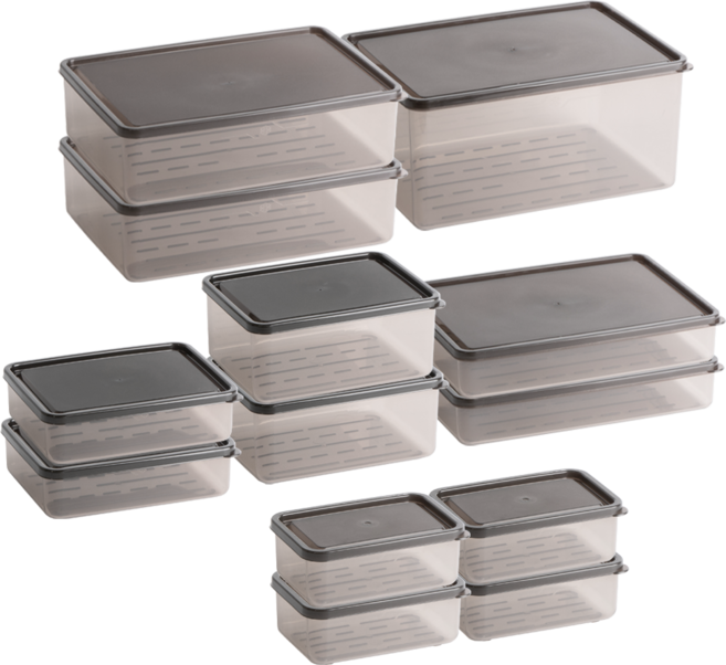 비트리 휘어지는 냉동실 정리용기 300ml x 4p+ 600ml x 2p+ 1L x 2p+ 1500ml x 2p+ 2300ml x 2p + 3800ml 세트, 1세트