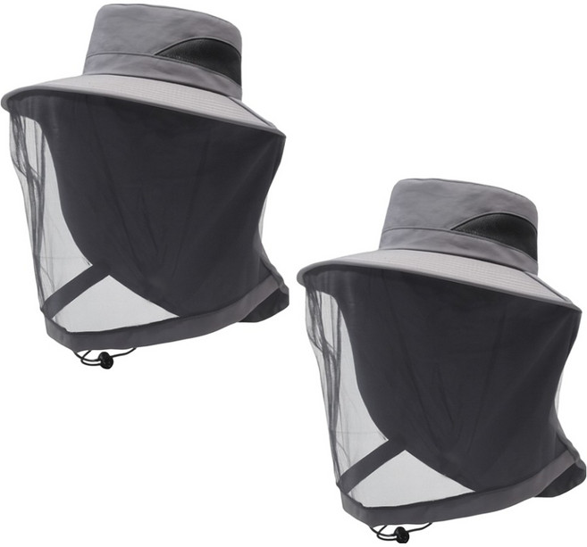 M FINI 얼굴 방충 모자 다크그레이, 2개