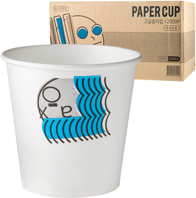 더좋은컵 이모티콘 종이컵 184ml, 2000개, 1세트