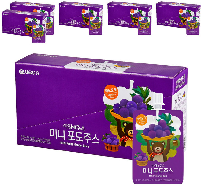 아침에주스 미니 포도 주스, 100ml, 60개