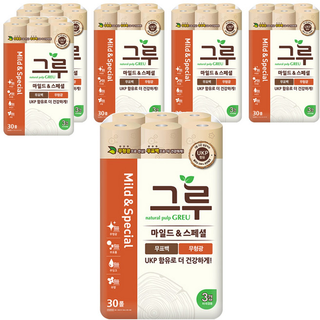 그루 마일드&스페셜 화장지, 30m, 30개입, 6개