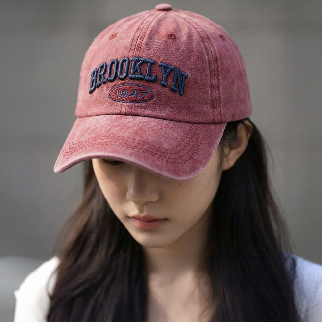 Girlpins 布魯克林水洗亮點日常棒球帽 1572