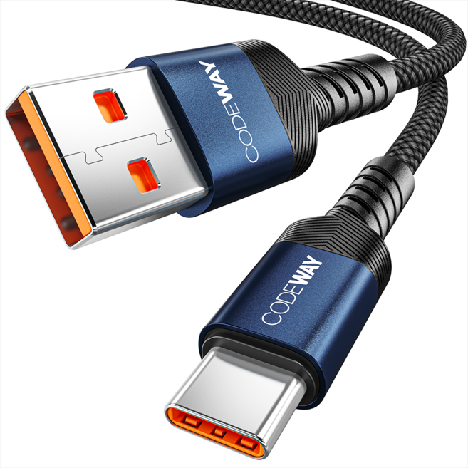 코드웨이 USB A to C타입 고속 충전 케이블, 1.2m, 블루, 1개