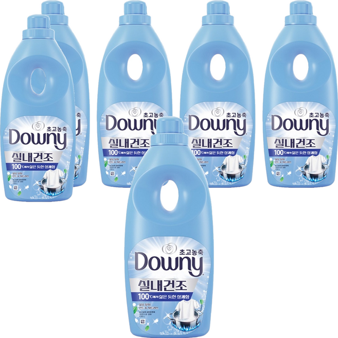 다우니 실내건조 삶음 탈취 초고농축 섬유유연제 민트 앤 시트러스 본품, 1.05L, 6개