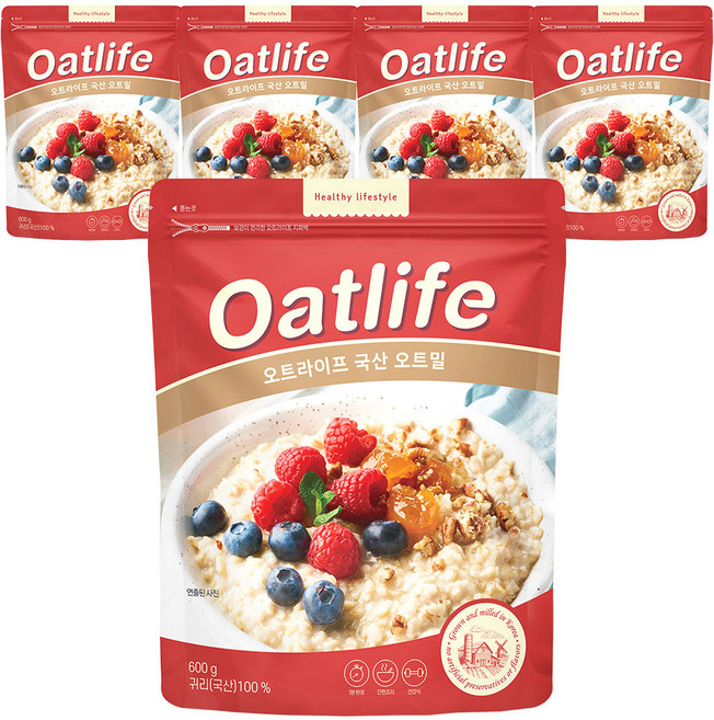 두보식품 오트라이프 국산 오트밀, 600g, 5개