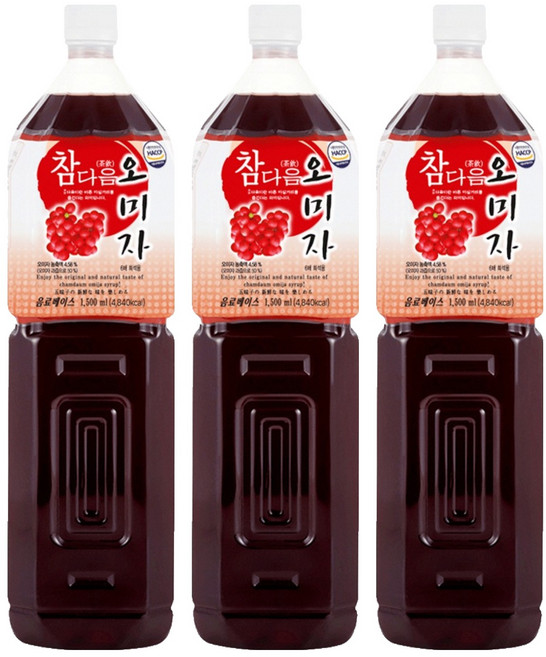 파낙스 참다음 오미자 농축액, 1.5L, 3개