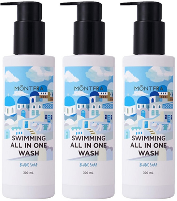 몽프라 수영장 염소 케어 올인원 워시 블랑솝, 300ml, 3개