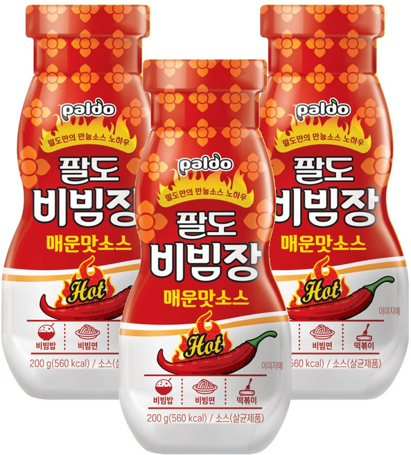 팔도 비빔장 매운맛 소스, 200g, 3개