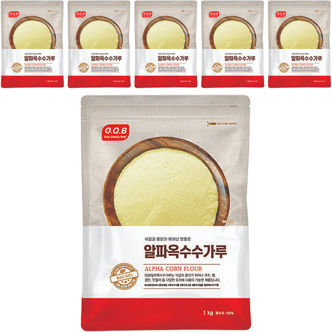 OQB 알파옥수수가루, 1kg, 6개