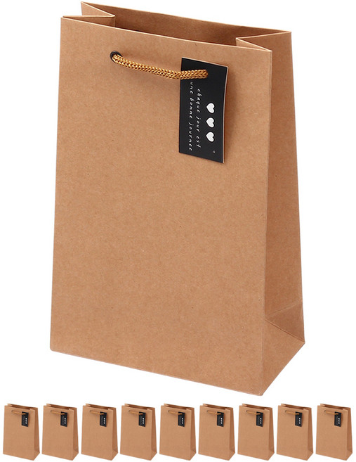 포포팬시 무지 크라프트 쇼핑백, 10개